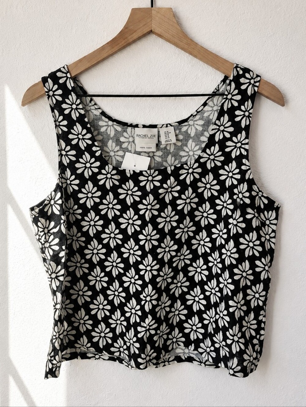 Rachel‎ Zoe 100% Linen Cropped Floral Tank – Women's Medium | Minimalist